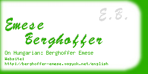 emese berghoffer business card